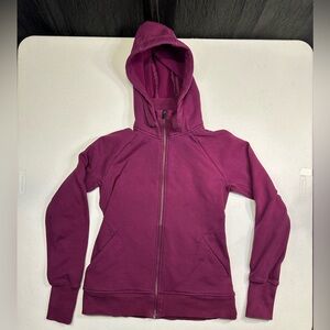 Athleta Women’s Triumph Fleece lined zip-up hoodie‎ sweatshirt magenta sz small